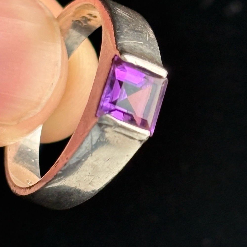 5 vintage sterling silver 925 ring bundle citrine amethyst mop crystal - Picture 14 of 15